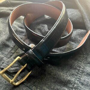 vintage Italian calf leather men's belt Adjustable Size
